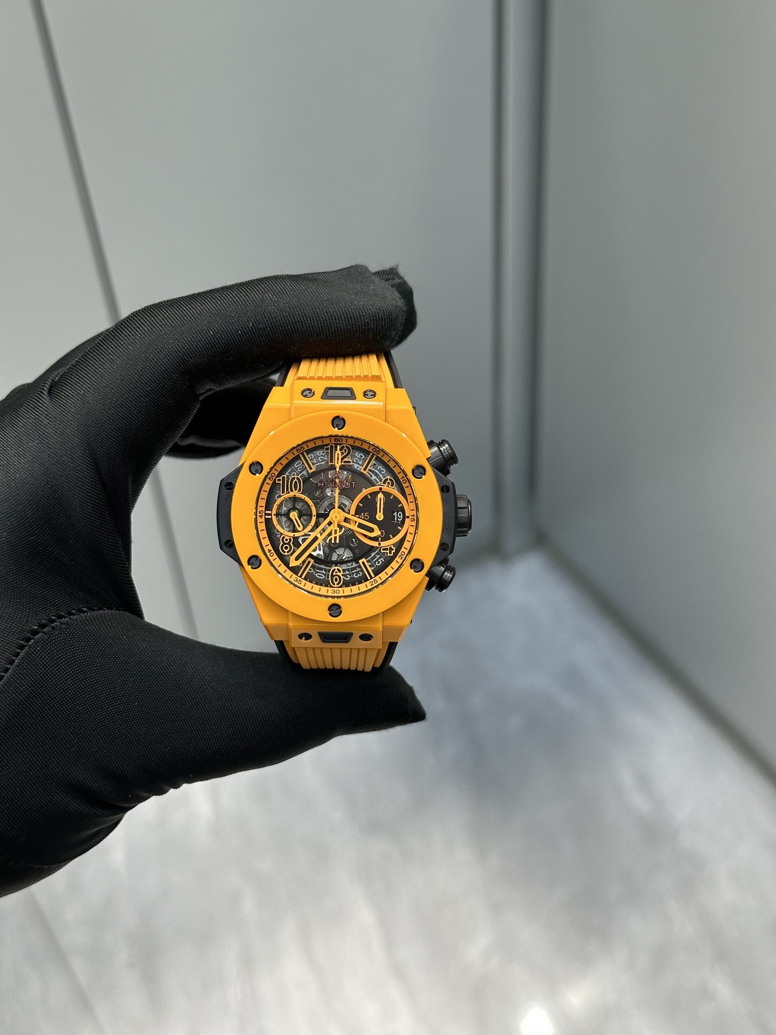 0-297.jpg Hublot Big Bang Unico Orange Ceramic 1:1 Super Clone Watch for Sale 1128806216 - front view | Big Bang Unico