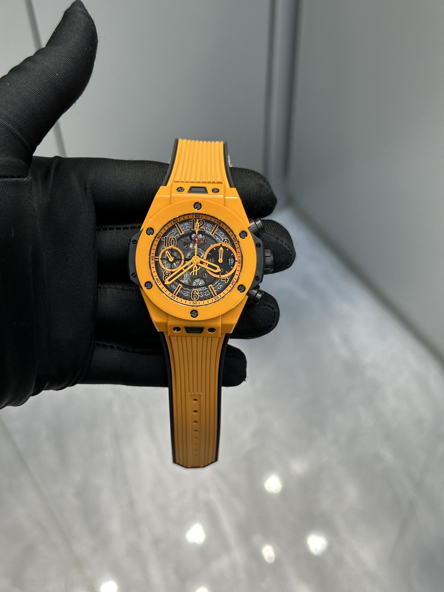 7-276.jpg Hublot Big Bang Unico Orange Ceramic 1:1 Super Clone Watch for Sale 1128806216 - macro shot | Big Bang Unico
